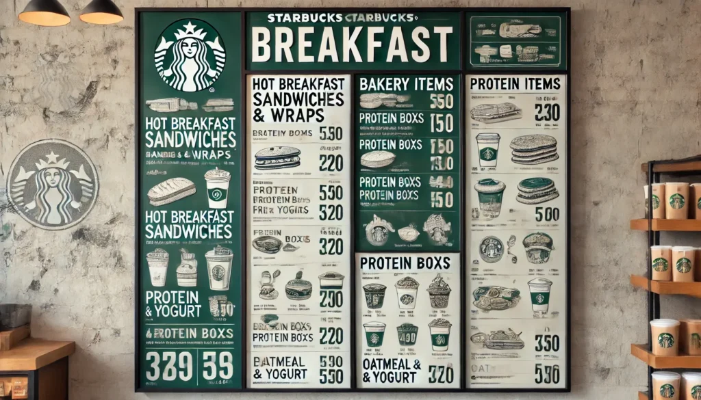 Starbuck breakfast menu calories